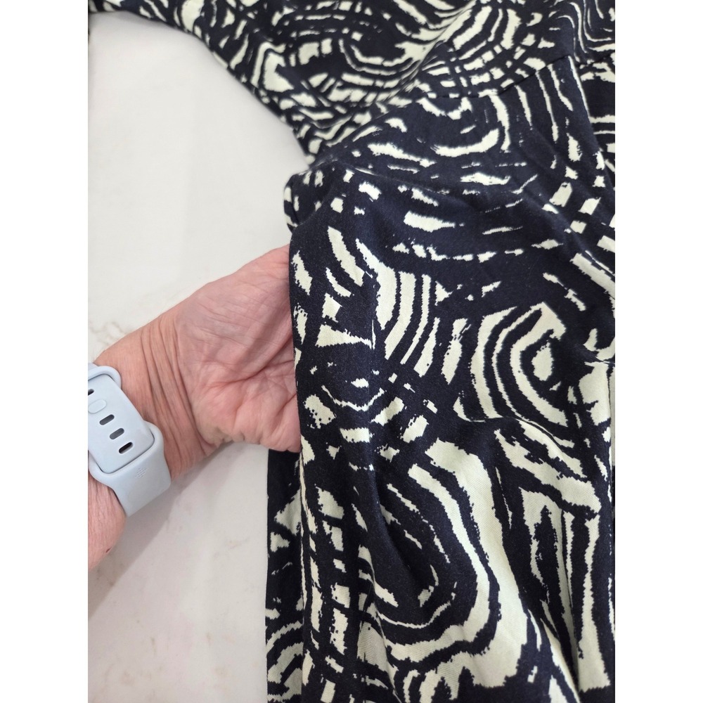 Peruvian Connection Graffito Carlyle Dress L Ivory Charcoal Pima Cotton Boho EUC - Picture 5 of 12